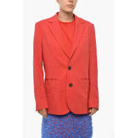Sacouri Unlined Wool Blend Blazer With Flush Pockets Femei