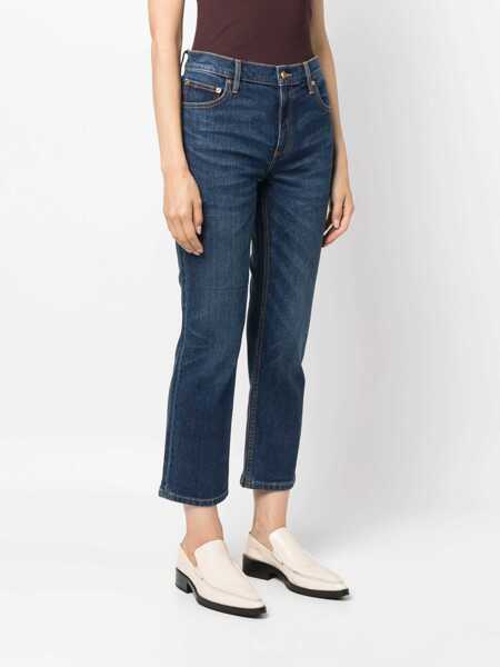 Blugi drepti Tory Burch High Waist Wide Leg Jeans 21Cm Blue Femei (BM 19329029) 3
