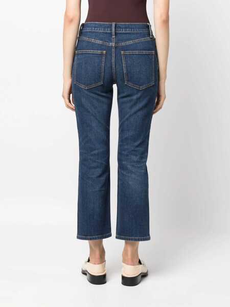 Blugi drepti Tory Burch High Waist Wide Leg Jeans 21Cm Blue Femei (BM 19329029) 4