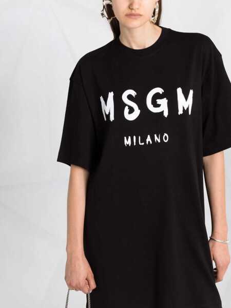 Rochii casual MSGM Brushed Logo Dress BLACK Femei (BM 19329113) 3
