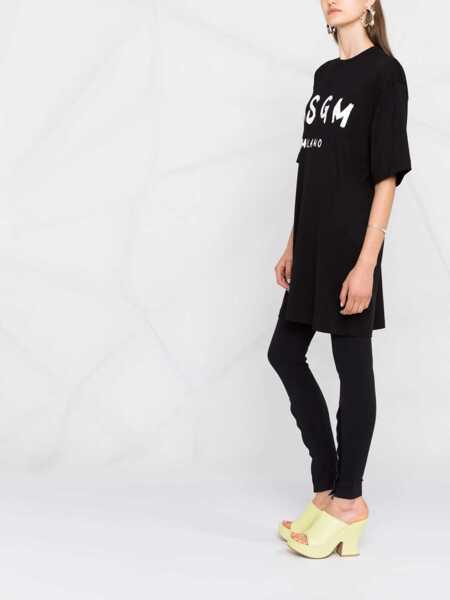 Rochii casual MSGM Brushed Logo Dress BLACK Femei (BM 19329113) 4