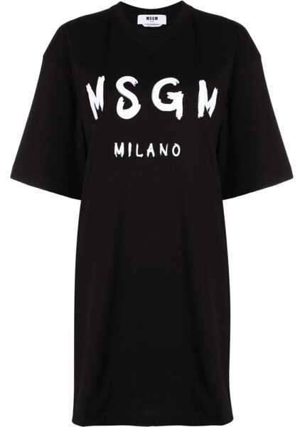 Rochii casual MSGM Brushed Logo Dress BLACK Femei (BM 19329113) 1
