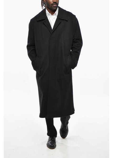 Paltoane Rier Virgin Wool Loden Coat With Hidden Buttoning Black Barbati (BM 19329161) 4