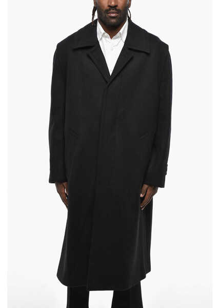 Paltoane Rier Virgin Wool Loden Coat With Hidden Buttoning Black Barbati (BM 19329161) 1