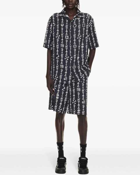 Pantaloni scurti Off-White Printed Viscose Type Shorts Black Barbati (BM 19329167) 2