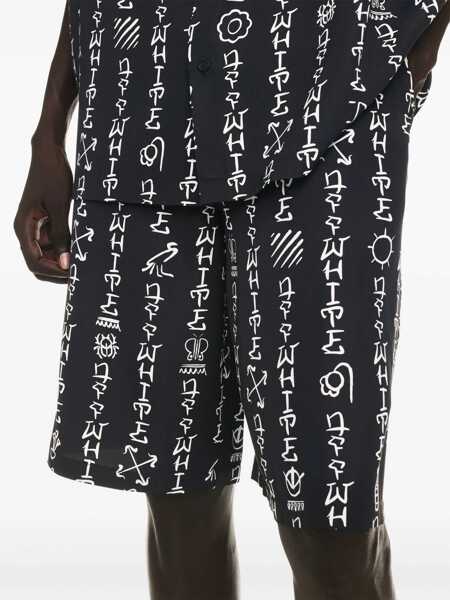 Pantaloni scurti Off-White Printed Viscose Type Shorts Black Barbati (BM 19329167) 5