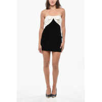 Rochii scurte Velour Minidress With Contrasting Satin Bustier Femei