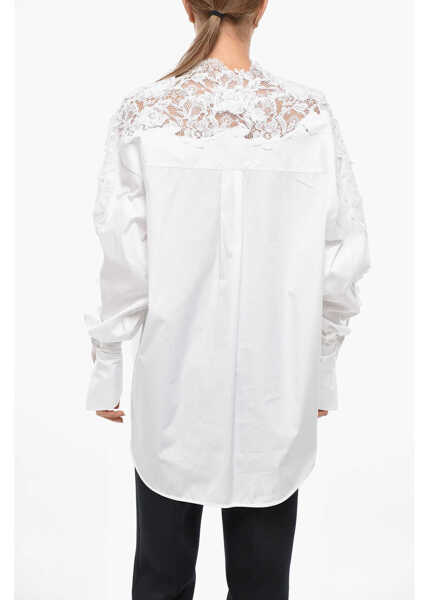 Camasi casual Ermanno Scervino Popeline Shirt With Lace Inserts White Femei (BM 19329173) 3