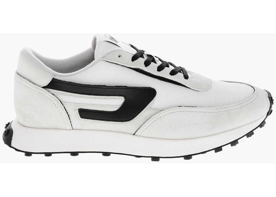 Sneakers Diesel Two-Tone Suede And Fabric S-Racer Low-Top Sneakers White Barbati (BM 19329176) 3