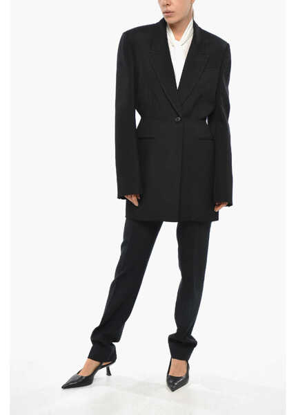 Sacouri Khaite Peak Lapel Beckett Slim Fit Blazer Black Femei (BM 19329182) 4