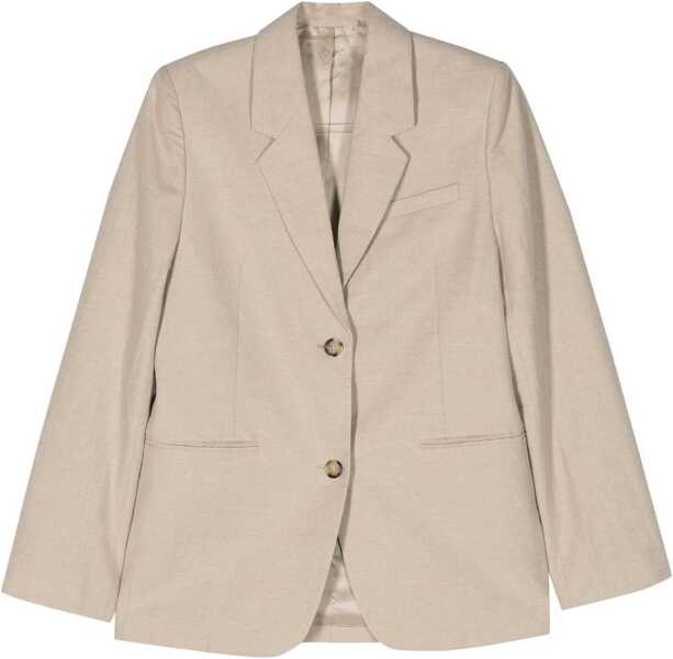 Sacouri TOTME Flush Pocketed Linen Blend Blazer Beige Femei (BM 19329185) 1