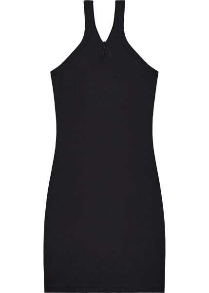 Rochii scurte COURRGES Ribbed Cotton Blend Minidress With Zipped Detail Black Femei (BM 19329188) 1