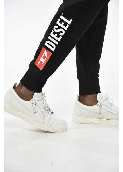 Pantaloni de trening Diesel Brushed Cotton Tary Sweatpants With Cuffs Black Barbati (BM 19329200) 3