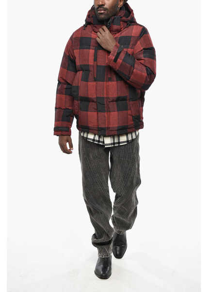 Geci de iarna Woolrich Buffalo Checked Down Jacket With Hood Red Barbati (BM 19329206) 4