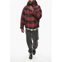 Geci de iarna Woolrich pentru Barbati - Geci de iarna Woolrich Buffalo Checked Down Jacket With Hood Red Barbati (BM 19329206) - B-mall.ro