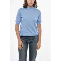 Pulovere Short-Sleeved Cashmere Sweater With Crew Neck Femei