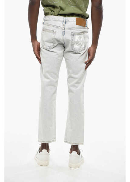 Blugi slim fit Off-White Light Washed Single Arrow Slim Fit Denims 17Cm Light Blue Barbati (BM 19329212) 2