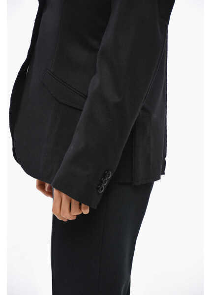 Sacouri Maurizio Miri Half-Lined Wool Blazer With Raw Cut Edges Black Femei (BM 19329224) 2