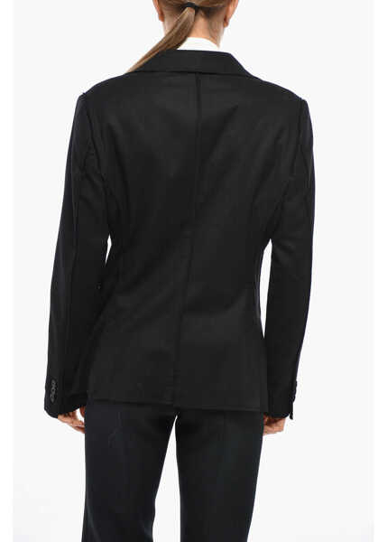 Sacouri Maurizio Miri Half-Lined Wool Blazer With Raw Cut Edges Black Femei (BM 19329224) 3