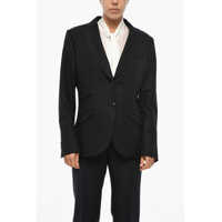 Sacouri Half-Lined Wool Blazer With Raw Cut Edges Femei