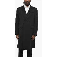 Paltoane Raf Simons Solid Color Double-Breasted Coat With Scalloped Flap Pockets