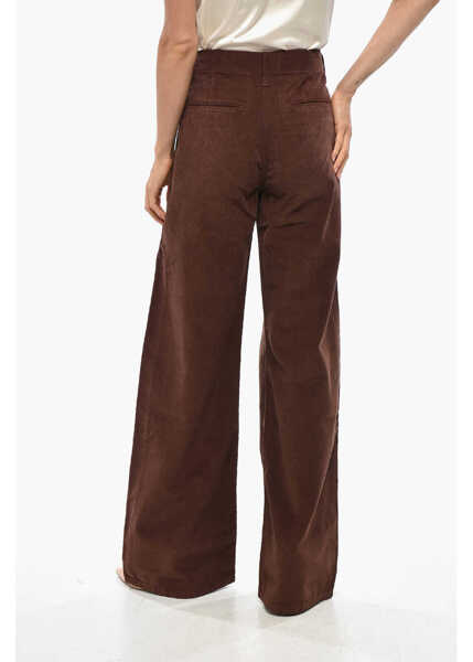 Pantaloni office RE/DONE Corduroy Pants With Hidden Closure Brown Femei (BM 19329230) 4