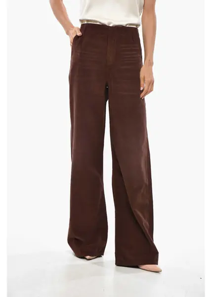 Pantaloni office RE/DONE Corduroy Pants With Hidden Closure Brown Femei (BM 19329230) 1