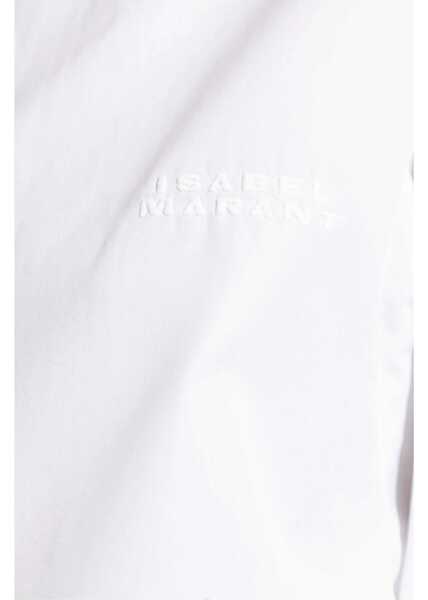 Camasi casual Isabel Marant Popeline Fabriza Shirt With Embroidered Logo White Femei (BM 19329233) 5