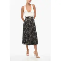 Fuste lungi Dama pagina 2 - Fuste lungi Burberry Tartan Patterned Accordion Midi Skirt Brown Femei (BM 19329236) - B-mall.ro
