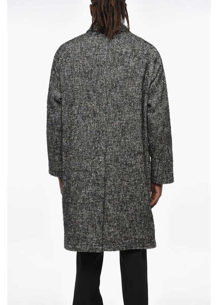 Paltoane Tagliatore Half-Lined Melange Fabric Coat With Flap Pockets Black Barbati (BM 19329242) 2