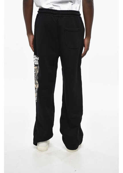 Pantaloni de trening Off-White Brushed Cotton Dragon Sweatpants With Print Black Barbati (BM 19329356) 2