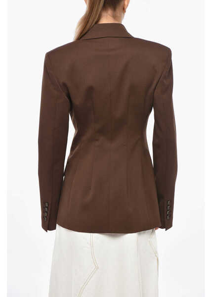 Sacouri THE ANDAMANE Double-Breasted Shannon Wool Blend Blazer Brown Femei (BM 19329362) 3