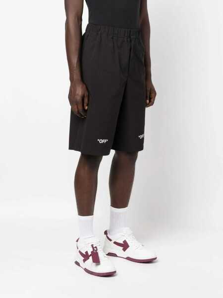 Pantaloni scurti Off-White Nylon Off Quote Shorts With Elastic Waistband Black Barbati (BM 19329365) 3