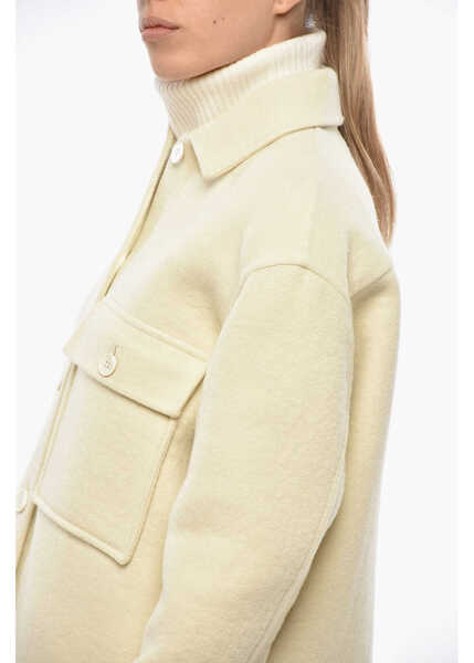 Paltoane Jil Sander Virgin Wool Oversized Coat With Patch Pocket Yellow Femei (BM 19329377) 2