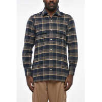 Camasi casual Plaid Motif Cotton Flannel Shirt With Double Pocket Barbati