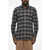 KITON Plaid Motif Cotton Flannel Shirt With Double Pocket Blue