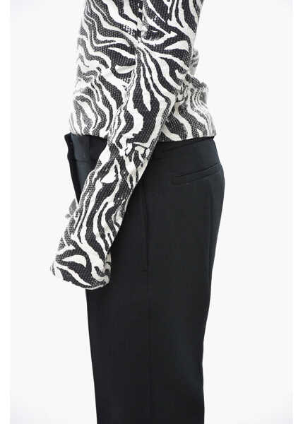 Bluze ROTATE Birger Christensen V Neck Sequined Top With Zebra Motif Black & White Femei (BM 19329398) 2