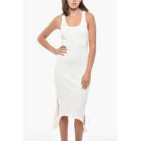 Rochii lungi COURRÈGES Dama - Rochii lungi COURRGES Ribbed Reverse Dress With Buttons White Femei (BM 19329404) - B-mall.ro