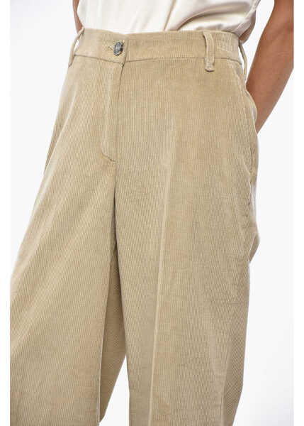 Pantaloni office Jacob Cohen Corduroy Taylor Pants With Logo-Button Beige Femei (BM 19329410) 2