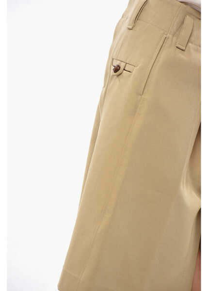 Fuste lungi Bottega Veneta Cotton Pencil Skirt With Front Split Beige Femei (BM 19329413) 2