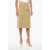 Bottega Veneta Cotton Pencil Skirt With Front Split Beige
