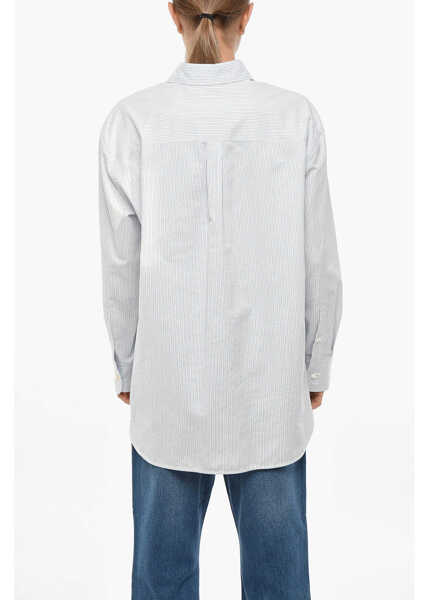 Camasi casual Max Mara Joy Road Weekend Hairline Patterned Mescal Cotton Shirt Light Blue Femei (BM 19329416) 3