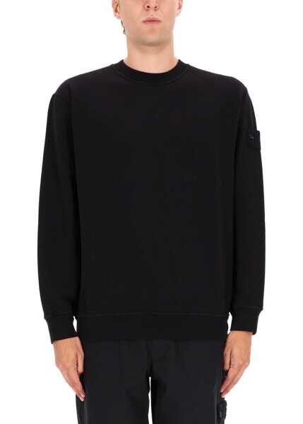 Bluze de trening Stone Island Sweatshirt With Ribbed Edges BLACK Barbati (BM 19329455) 1