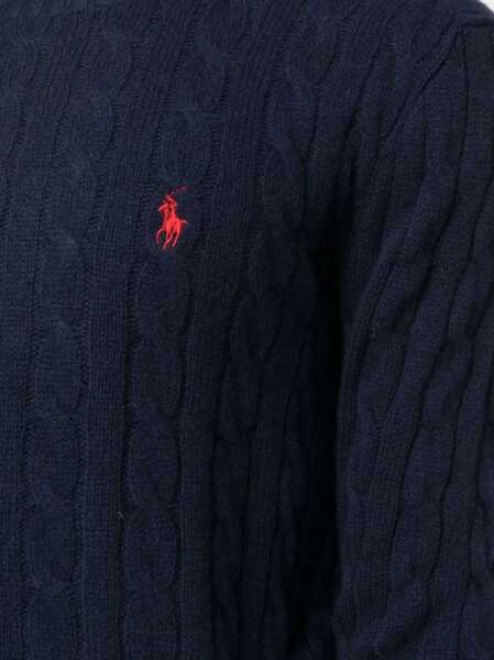 Pulovere Ralph Lauren Wool And Cashmere Cable Knit Sweater BLUE Barbati (BM 19329476) 5