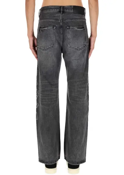 Blugi drepti PURPLE BRAND Pants Traced Gothic Wordmark BLACK Barbati (BM 19329497) 3