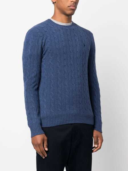 Pulovere Ralph Lauren Wool And Cashmere Cable Knit Sweater BLUE Barbati (BM 19329515) 3