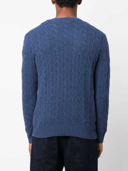 Pulovere Ralph Lauren Wool And Cashmere Cable Knit Sweater BLUE Barbati (BM 19329515) 4