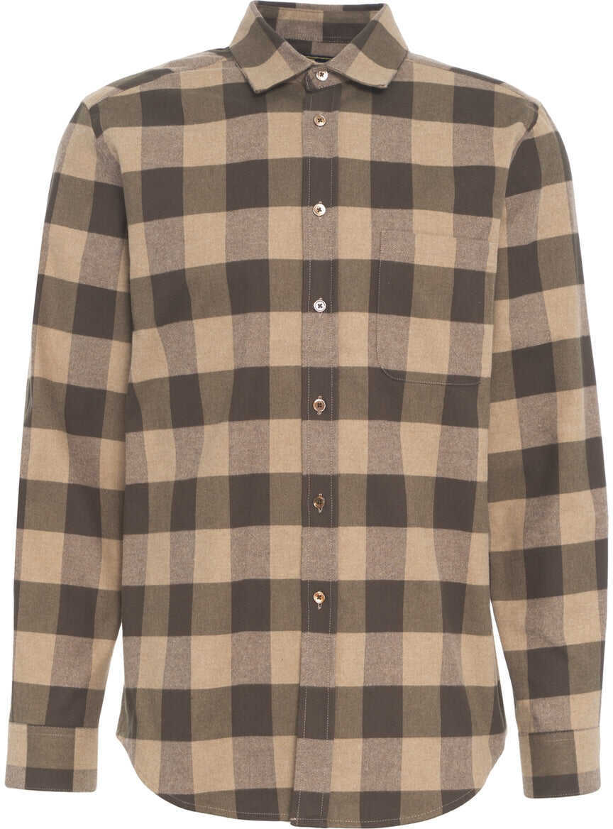 Camasi office Portuguese Shirt with checked pattern Olive Barbati (BM 19329668) 2