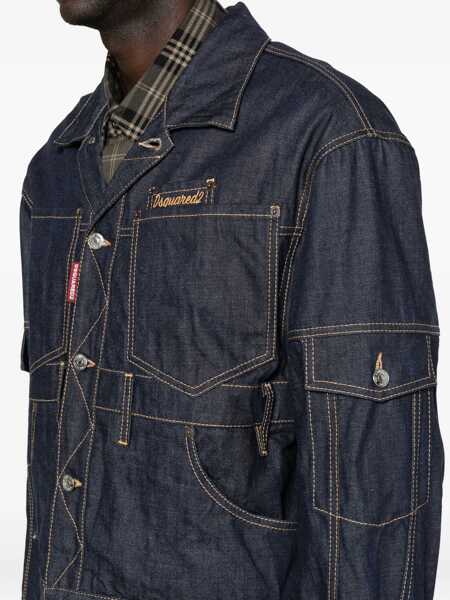 Jachete DSQUARED2 Cargo Denim Jacket NAVY BLUE Barbati (BM 19329803) 5