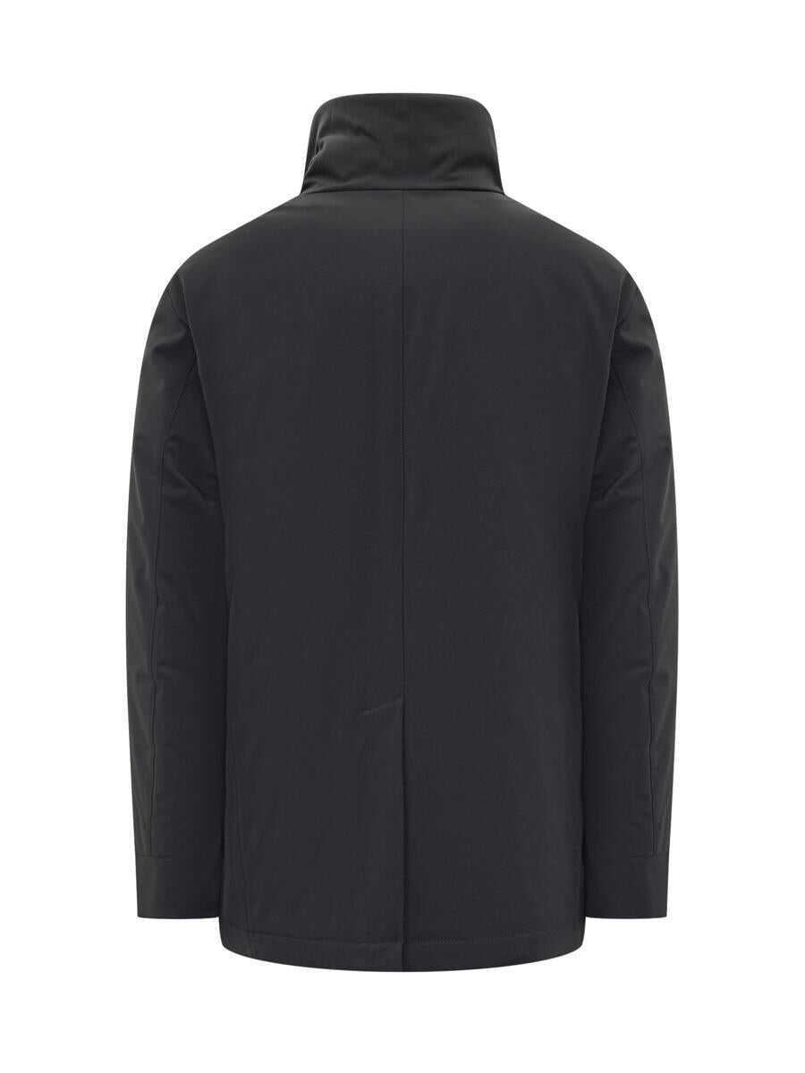 Paltoane Peuterey Peuterey Peuterey Double-Breasted Coat In Technical Fabric BLUE Barbati (BM 19329912) 2